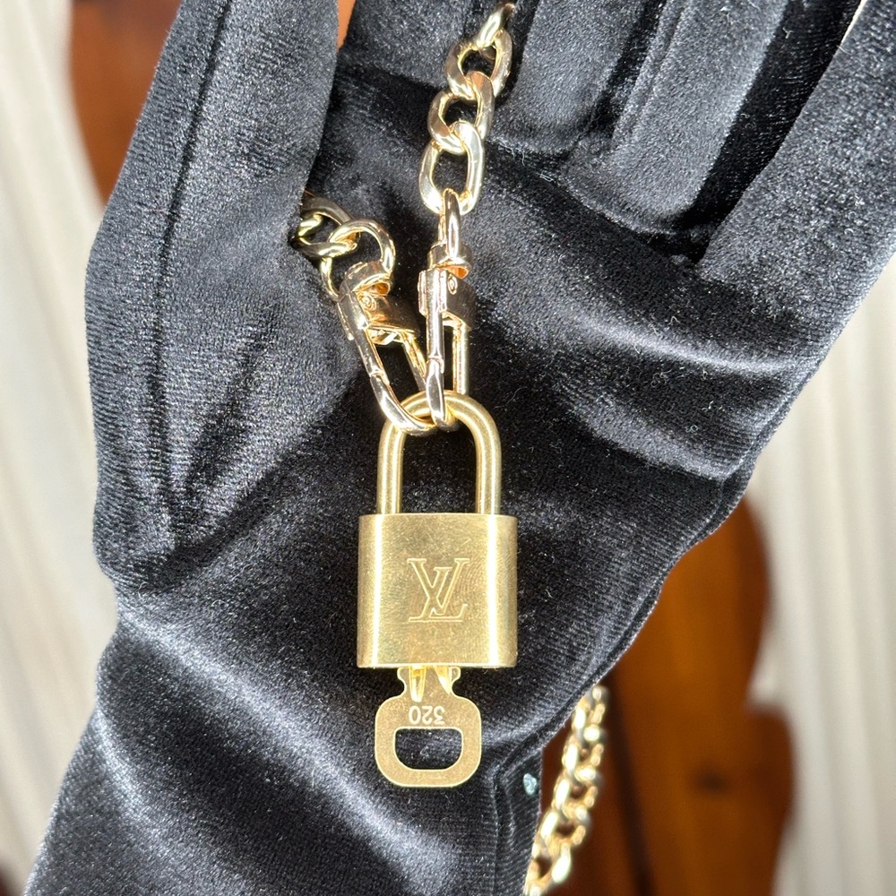 Louis Vuitton Gold Padlock and Key